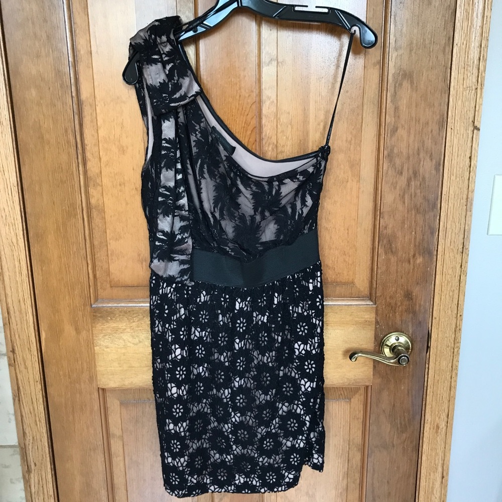 MM Couture by Miss Me Black One Shoulder Dress